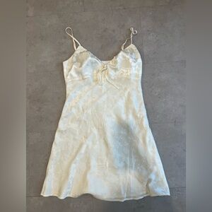 12TH TRIBE satin floral mini dress with tie top